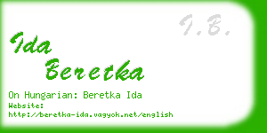 ida beretka business card